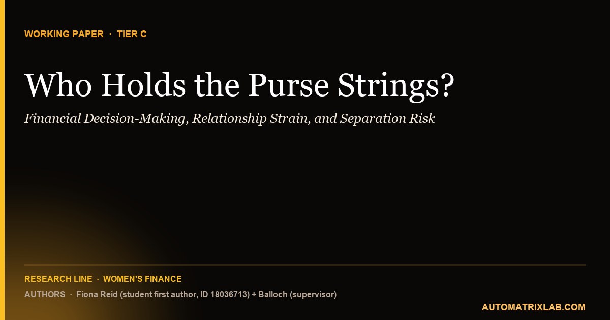 Who Holds the Purse Strings?