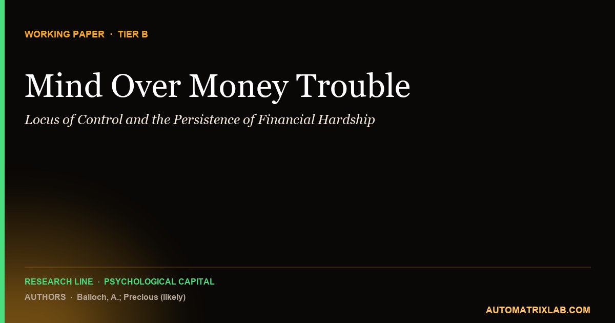 Mind Over Money Trouble