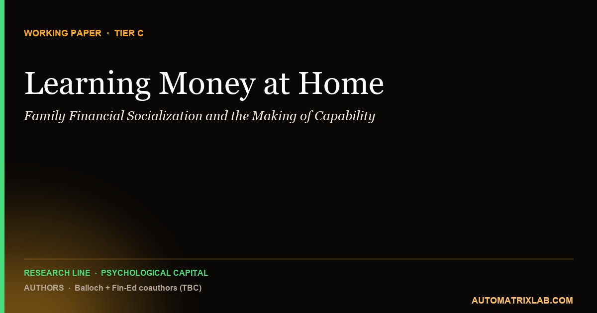 Learning Money at Home